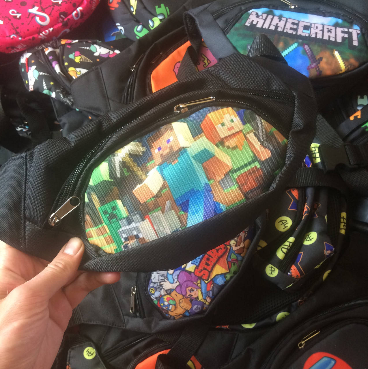 

Сумка через плечо поясная бананка детская для minecraft майнкрафт