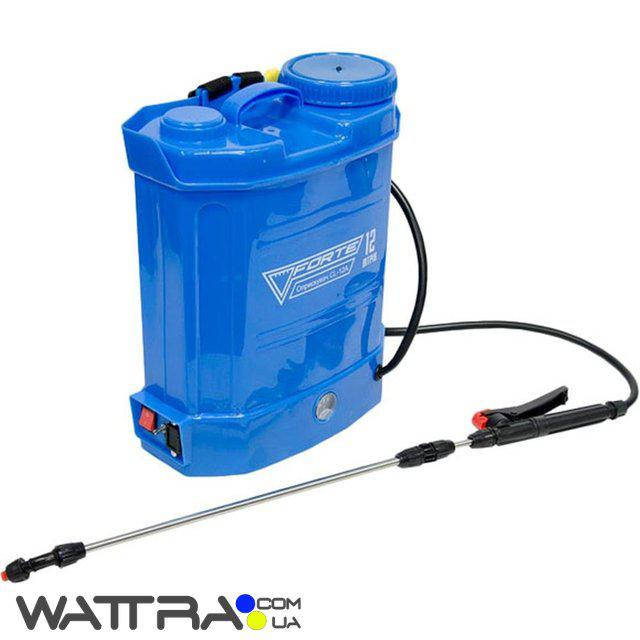 

Опрыскиватель FORTE CL-12A аккумуляторный, 8 Аh/12V, 2-4Bar, 12 л, вес 6,5 кг, Синий