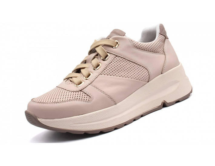 

Туфли (кроссовки) белые женские из натуральной кожи MIDA 210694 (18) беж пудра, Белый