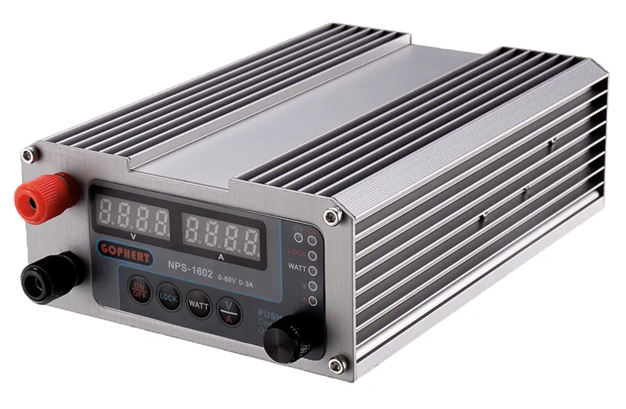 

Регулируемый блок питания GOPHERT NPS-1602 0-60В 0-3А ЛБП