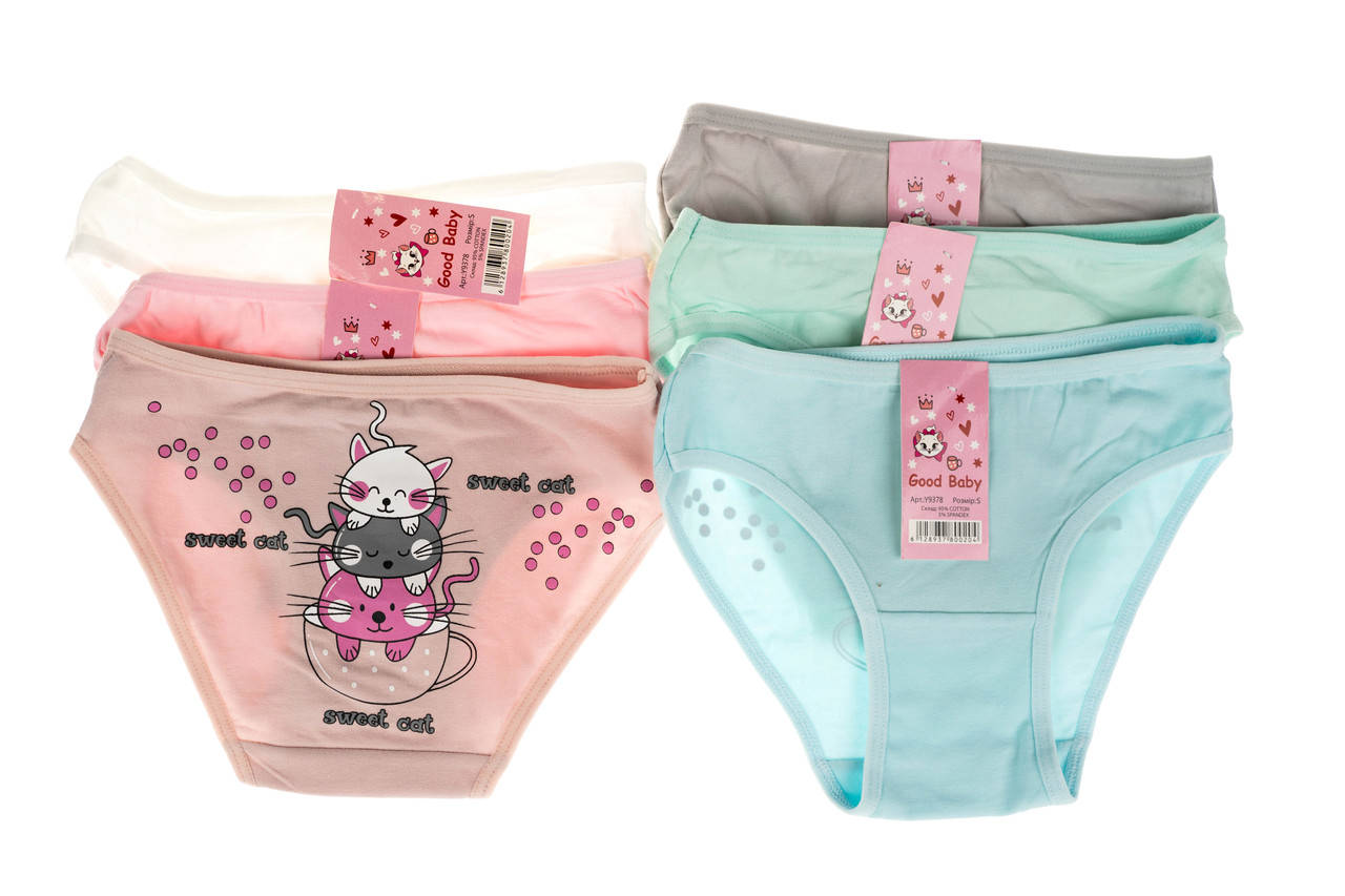 

Дитячі трусики "Sweet Cat". набір 6 шт. Один розмір., Разные цвета
