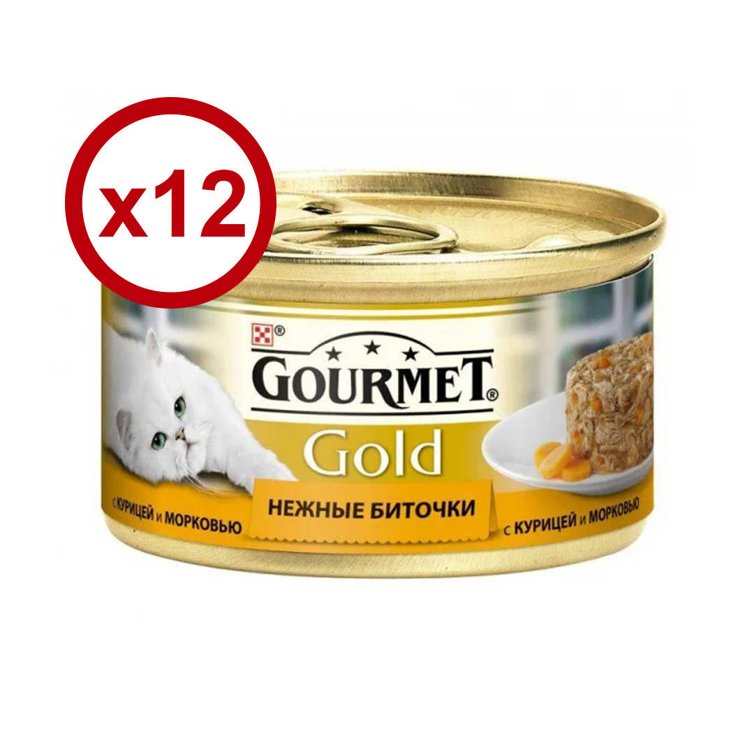 

Gourmet Gold биточки с курицей и морковью 85г*12шт