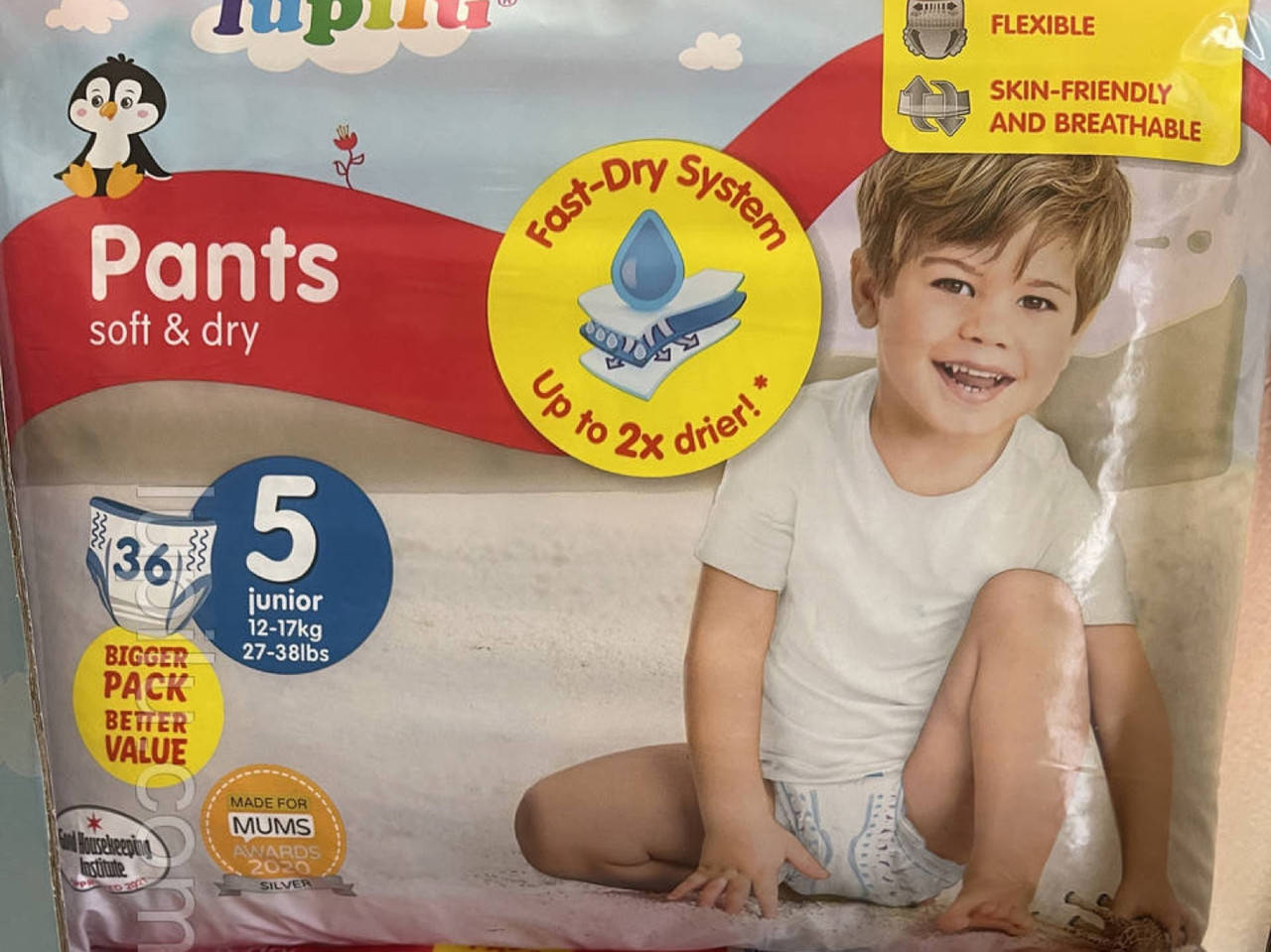 

Підгузки-трусики Lupilu soft & dry розмір 5, вага 12-17 кг, 36 шт