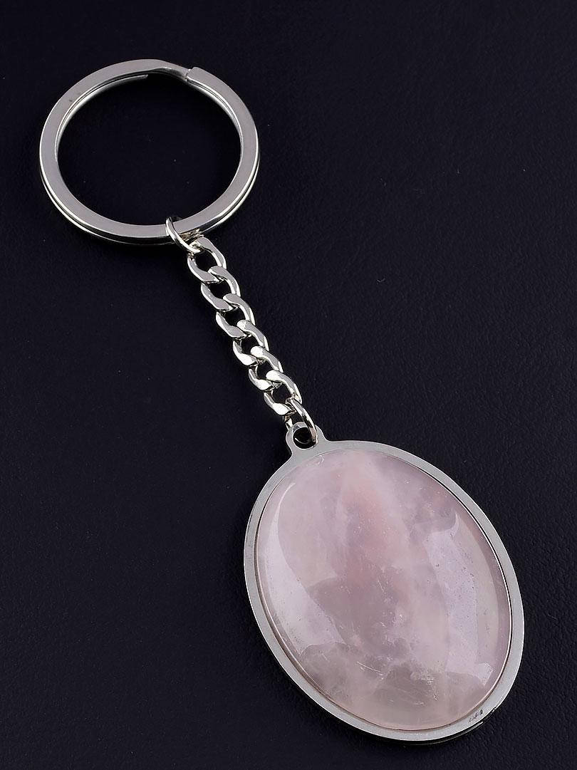 

Брелок 'Stainless Steel' Розовый кварц