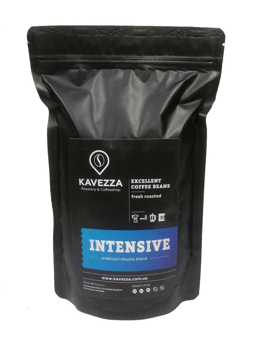 

Кава в зернах INTENSIVE blend, 500 г (арабіка 40% - робуста 60%)