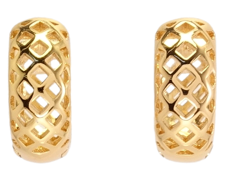 

Серьги Xuping Позолота 18K колечки "Резной решетчатый орнамент"