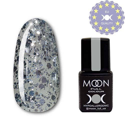 

Гель-лак MOON FULL color Gel polish № 327 серебряный глиттер на полупрозрачной основе