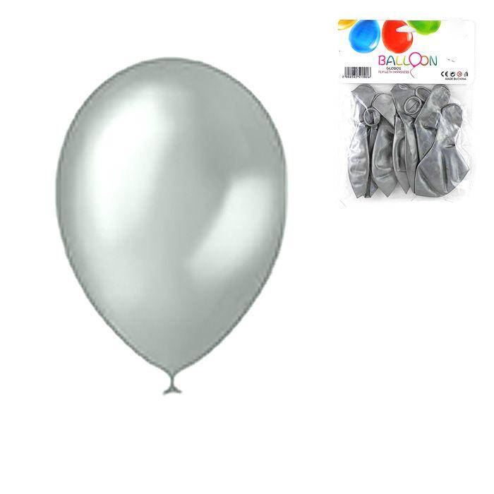 

Шары воздушные 12" (10шт/уп).серебро, Серебристый