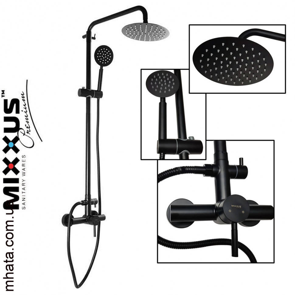 

MIXXUS SUS-003-J BLACK Душевая колонна со смесителем из нерж. стали SUS304, Черный