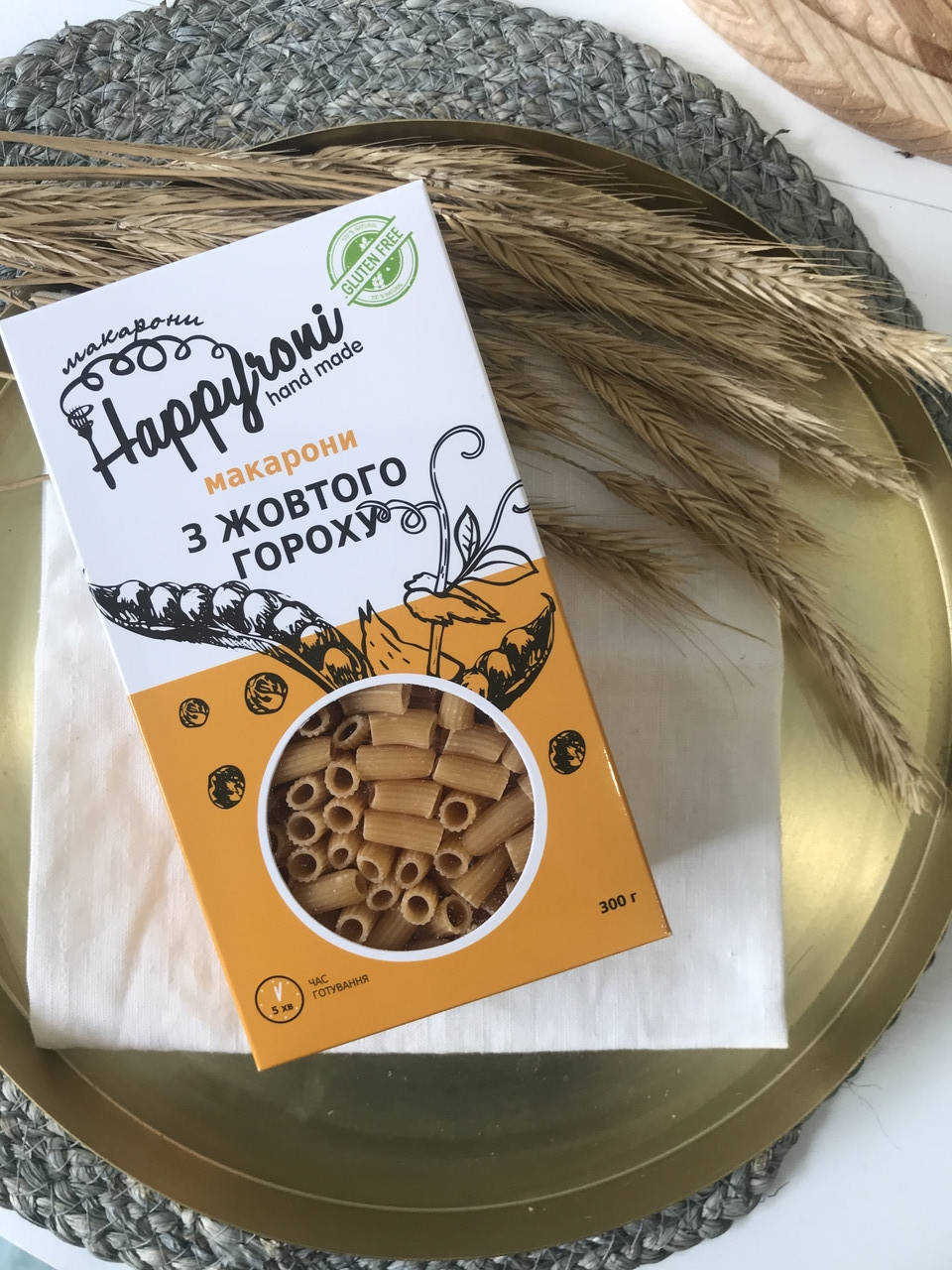 

Макарони з жовтого гороху Happyroni 300 г