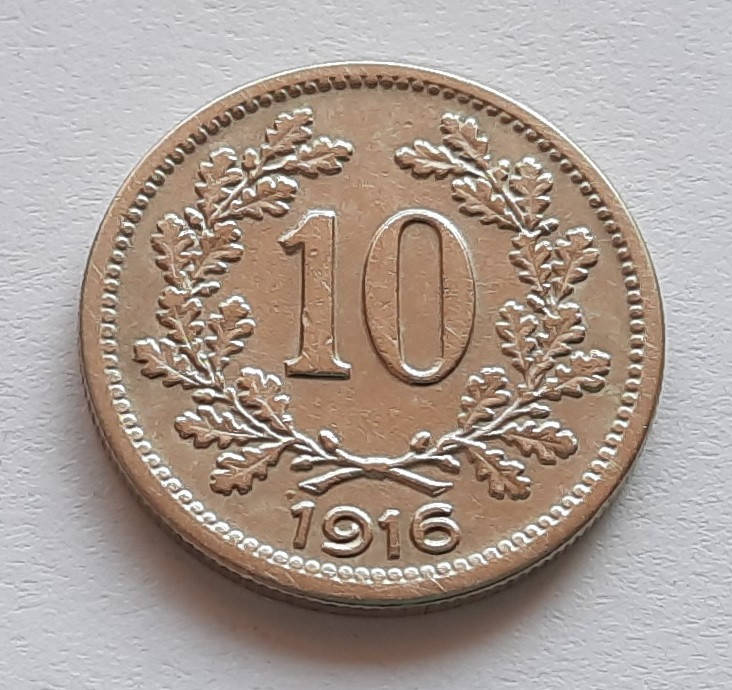 

Австрия 10 геллеров 1916