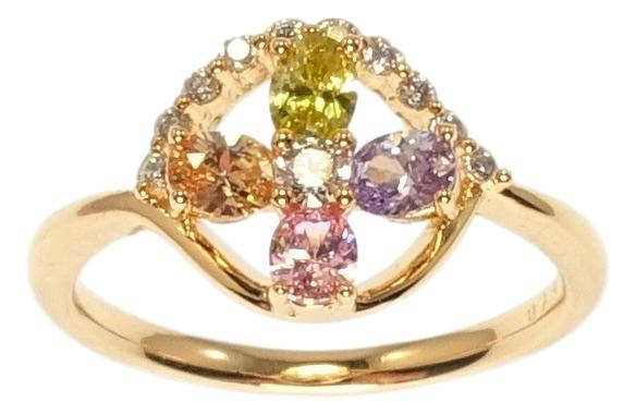 

Кольцо Xuping Позолота 18K "Разноцветный кристальный цветок" р.16,17,17.5,18.5,19