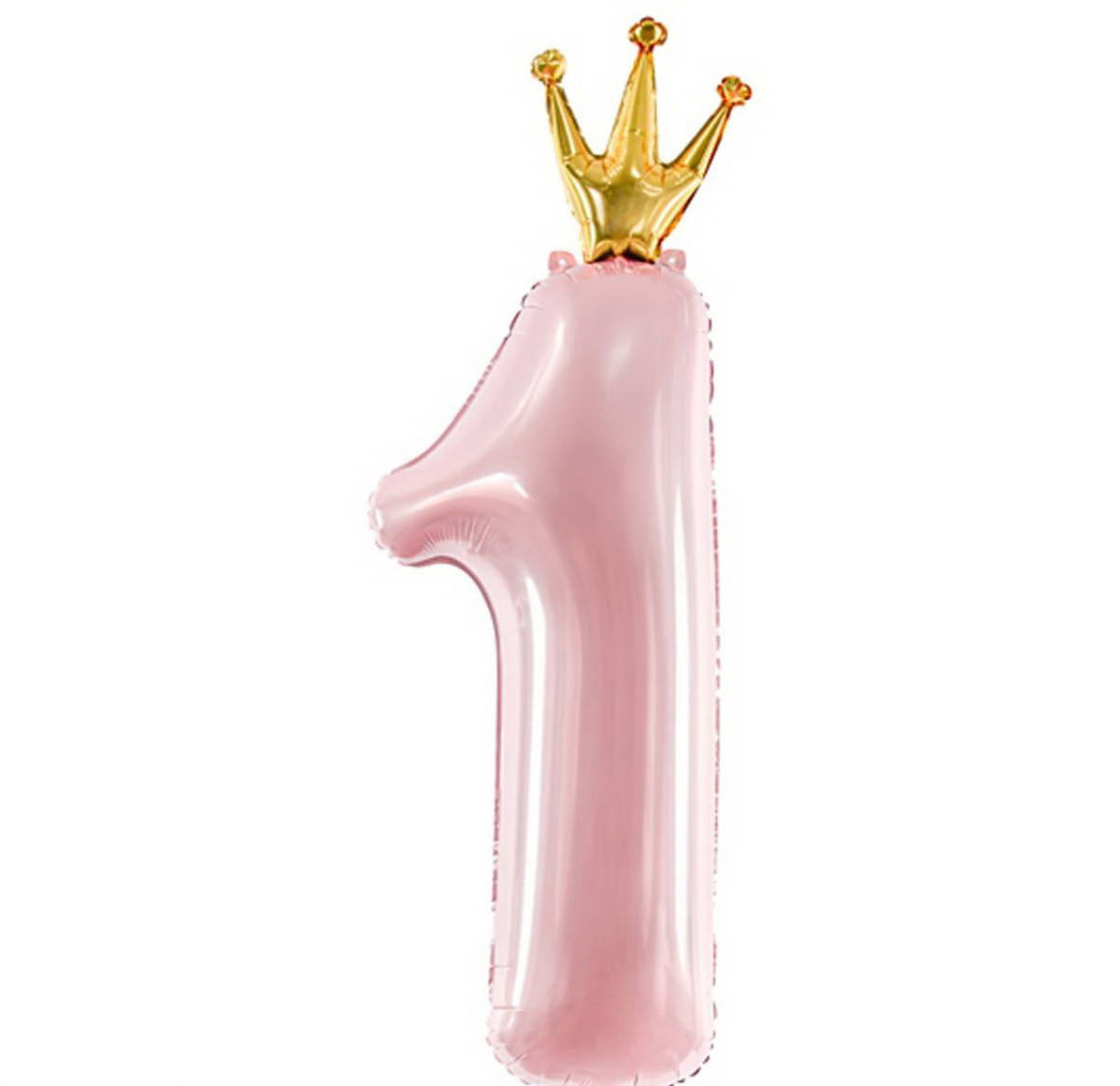 

Фольгированный шар Цифра "1" с короной розовая 30х93см Китай, Розовый