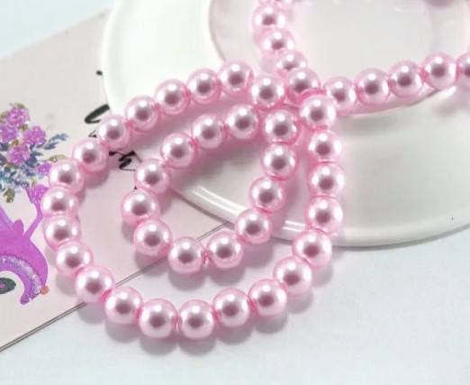 

Жемчуг стеклянный 6мм 100шт, цвет - розовый (сп5нг-1573)