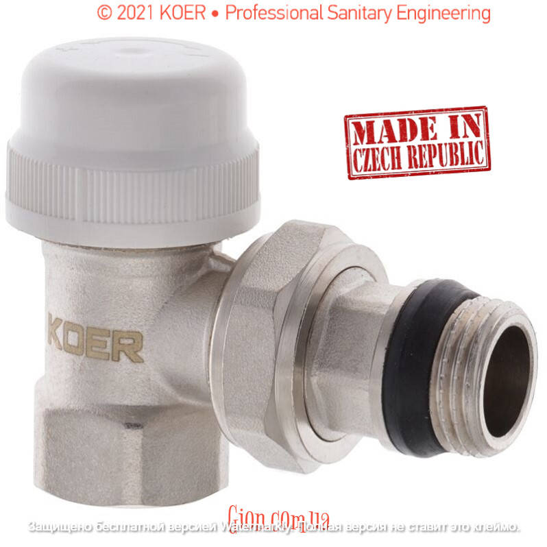 

Кран термостатический угловой 1/2" KOER KR.921-GI