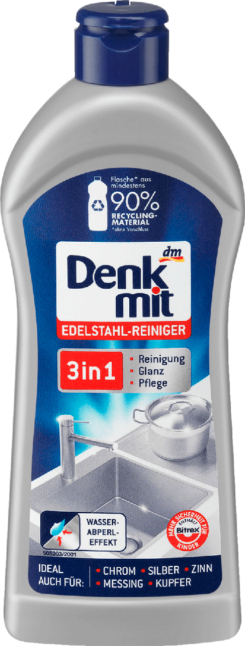 

Очиститель для нержавеющей стали Denkmit Edelstahlreiniger 3in1, 300 мл
