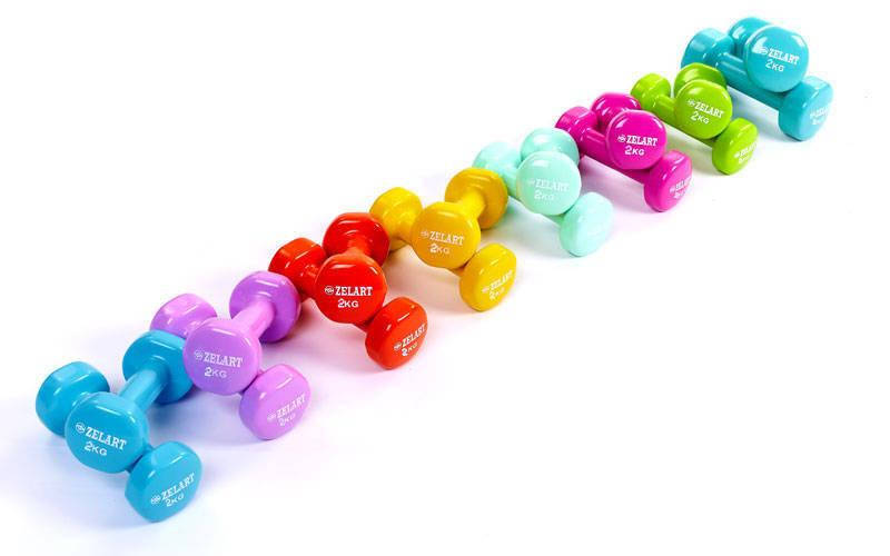 

Гантели для фитнеса с виниловым покрытием (2x2кг) (2шт, цвета в ассортименте)