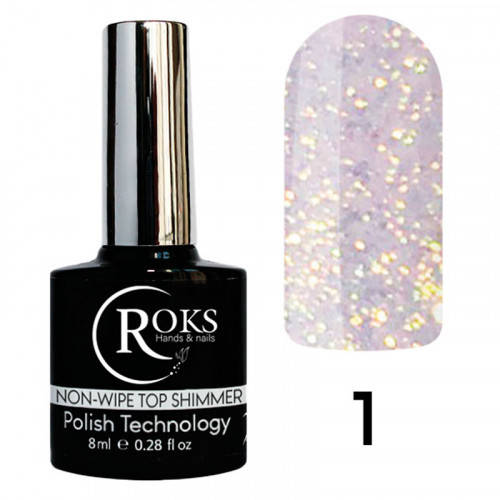 

Топ без липкого слою Top Non Wipe Shimmer Roks №1 ROKS 8 мл