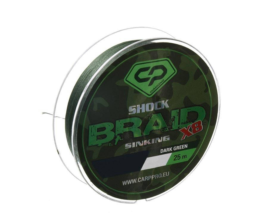 

Шок-лидер Carp Pro Shock Braid PE X8 0.16мм 25м Dark Green, Темно-зеленый