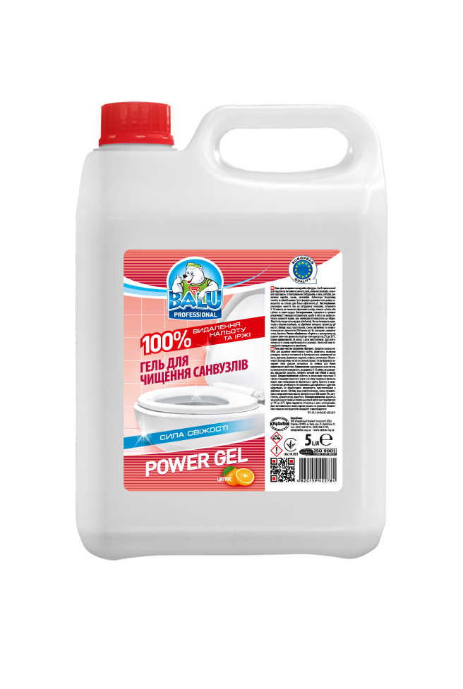 

Гель для чистки санузлов Balu Power Gel Цитрус 5 л