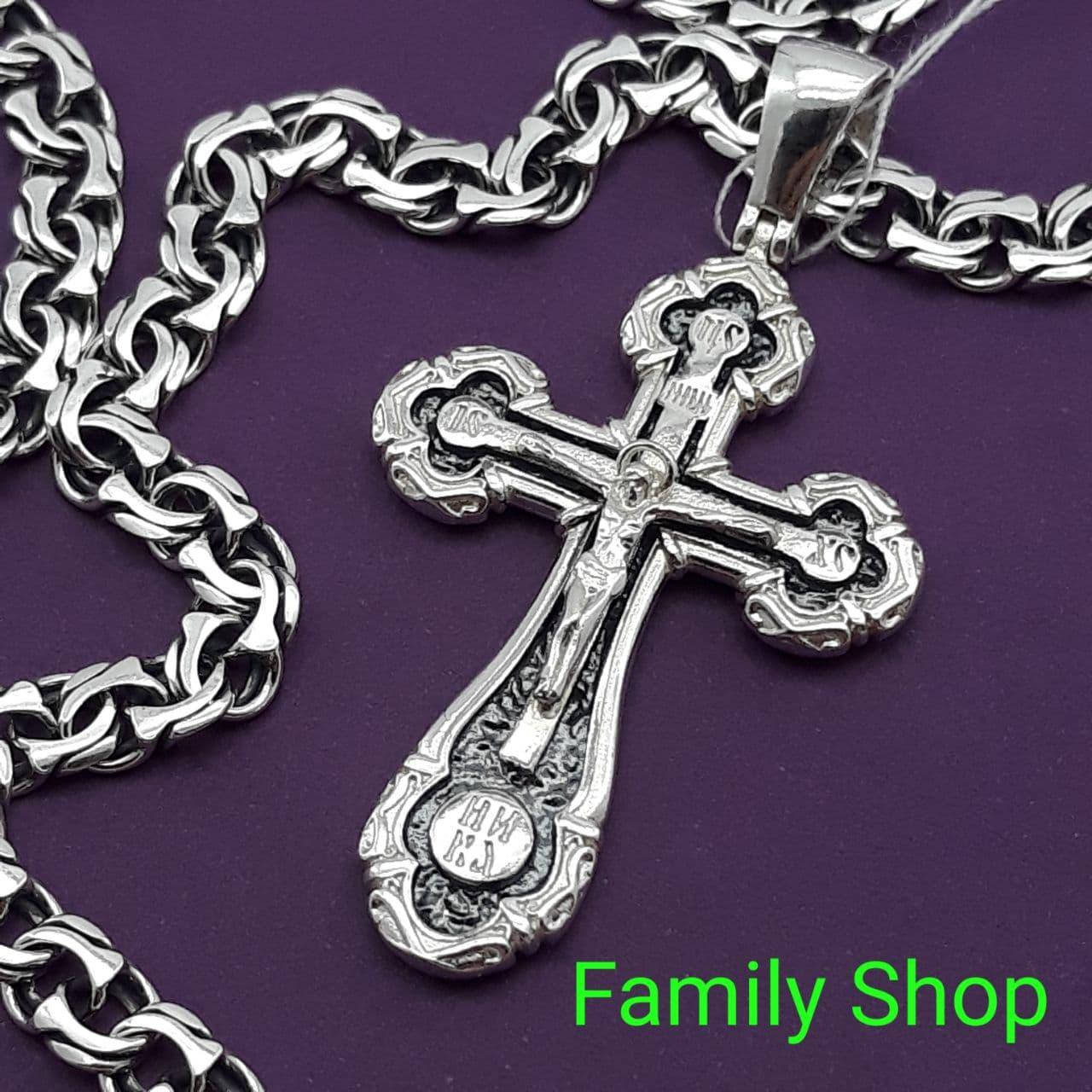 

Серебряный Комплект крест артикул 3223 подвес + Цепочка крестик кулон цепь