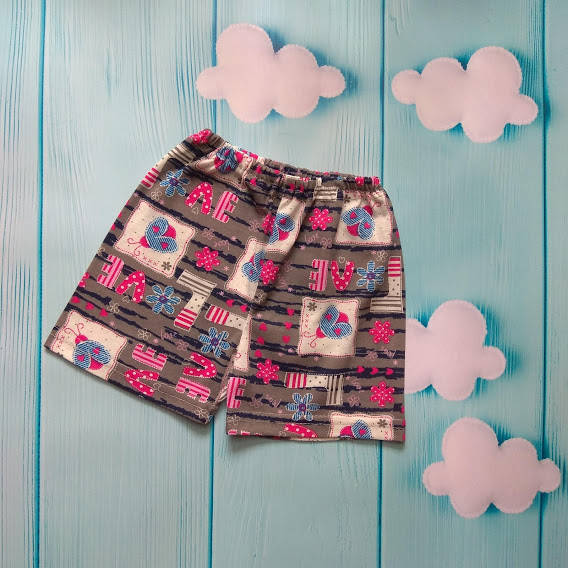 

Шорти на дівчинку 1-1,5 роки сірі бавовняні, Светло-серый