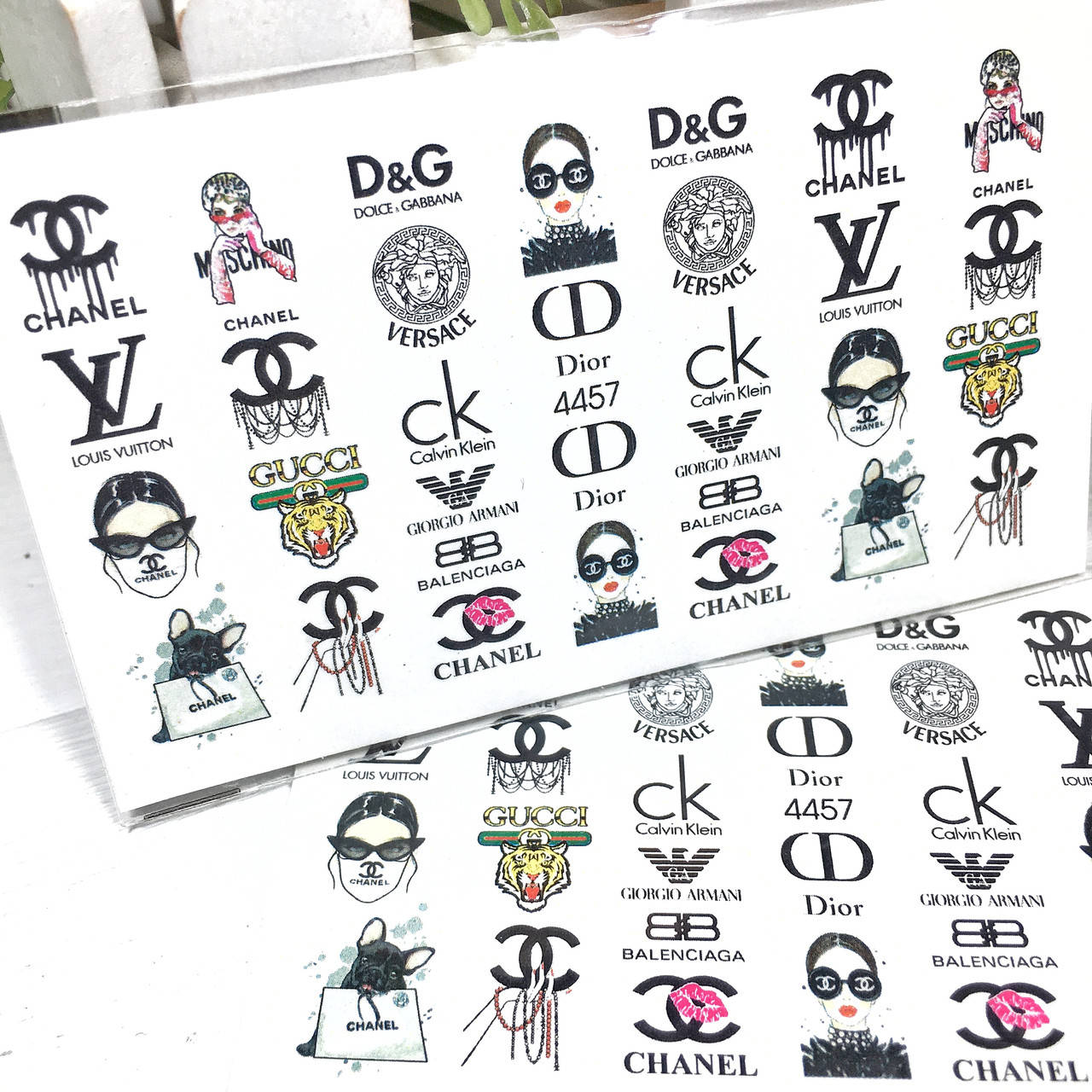 

Слайдер-дизайн, водные наклейки для ногтей №4457, Разные цвета