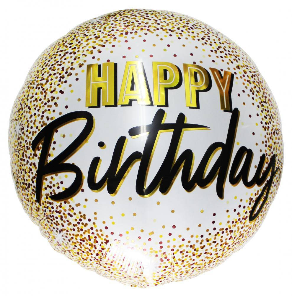 

Фольговані кулі коло "Happy Birthday" Конфетти Диаметр: 18"(45 см).