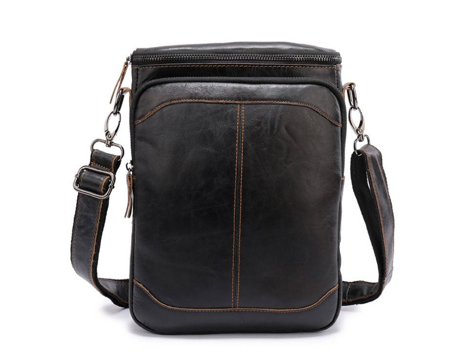 

Мужская кожаная сумка через плечо Leather Collection (369), Черный