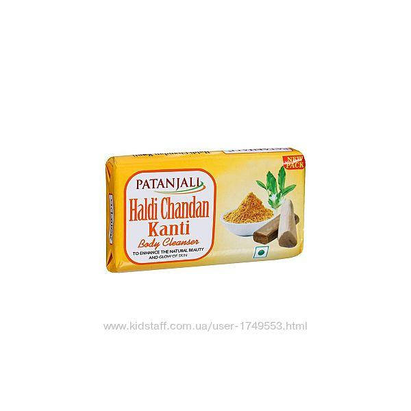 

Мыло для тела, Куркума и Сандал, Патанджали / Haldi Chandan Soap, Patanjali