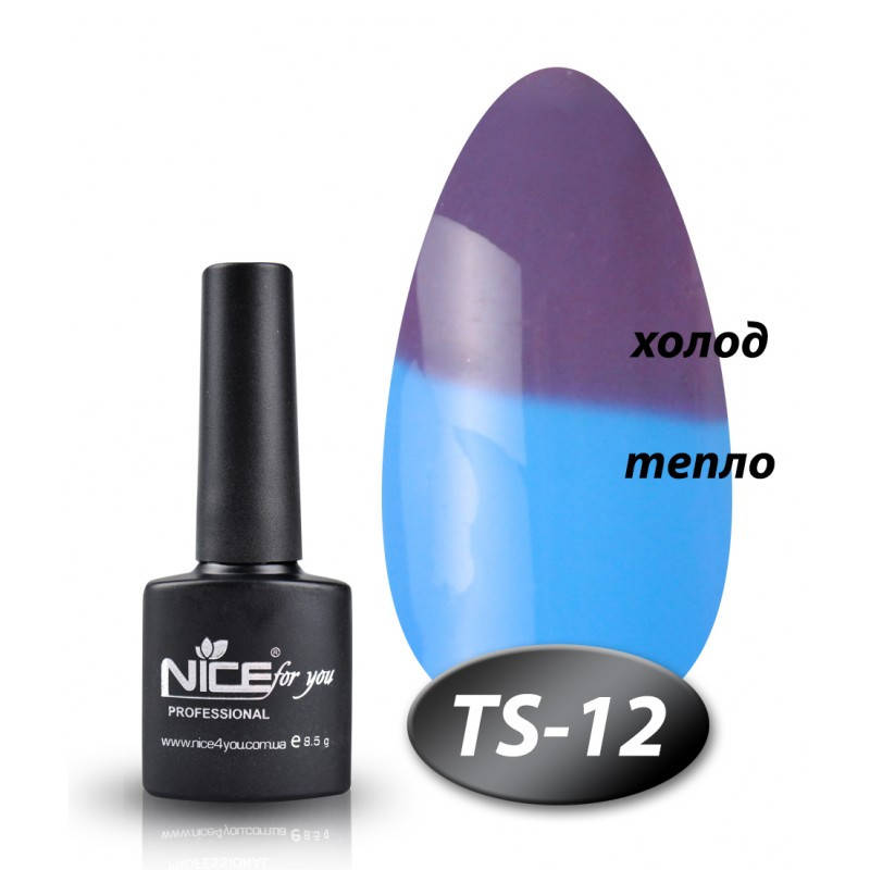

Термо гель лак TS-12 Nice for you серо-фиолетовый голубой 8,5 мл