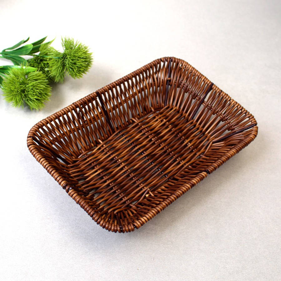 

Прямоугольная тёмная корзинка для хранения хлеба HLS 21*14*5 см (7318)