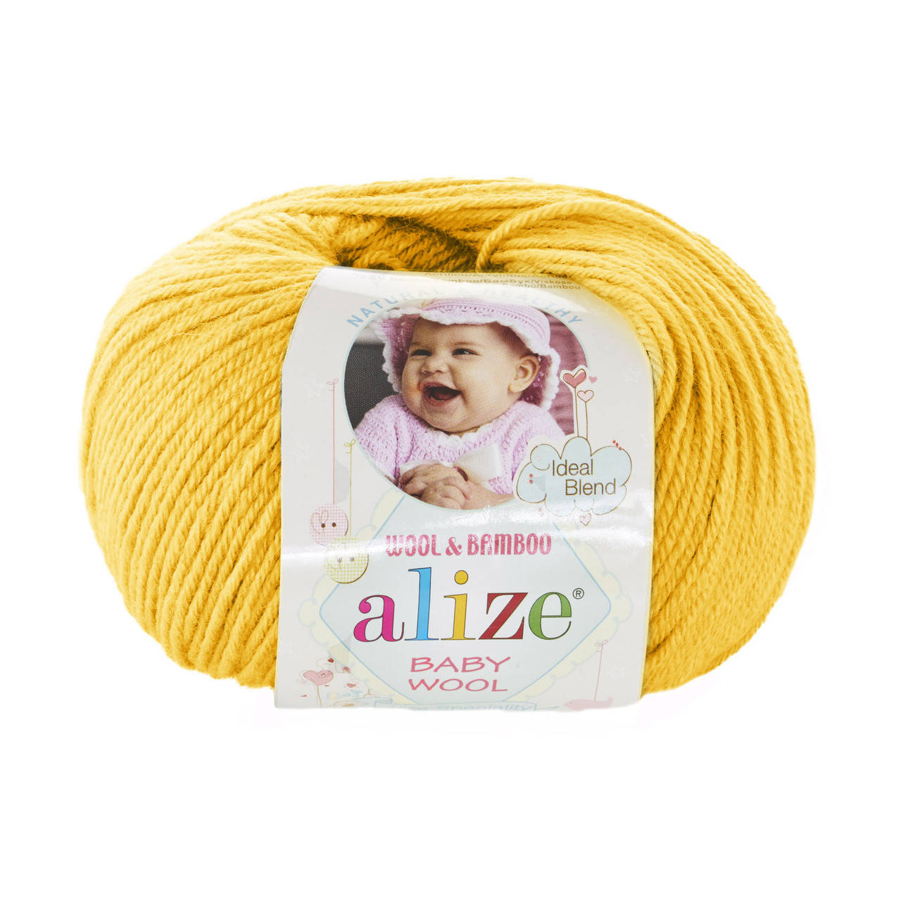 

Alize Baby Wool (Ализе Беби Вул) № 548 желтый (Пряжа, нитки для вязания)