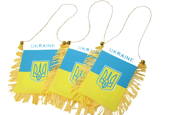 

Флажок на присоске (UKRAINE) с бахромой 12х8см