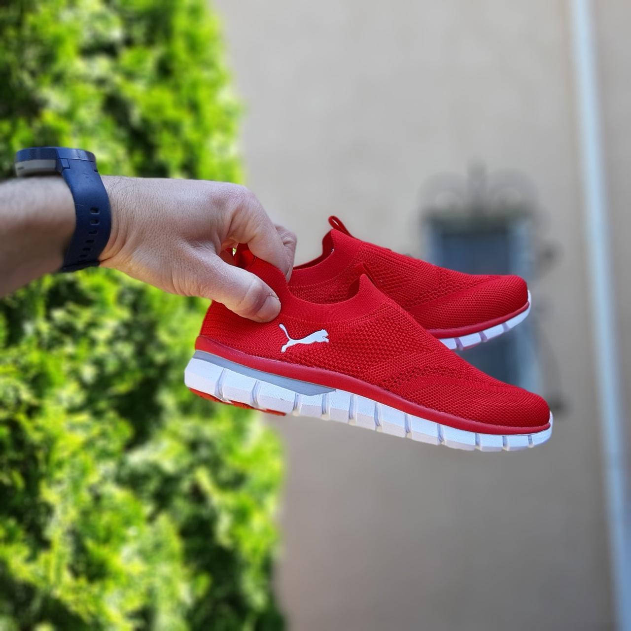 

Красные тапки летние мокасины сетка женские PUMA купить недорого., Красный