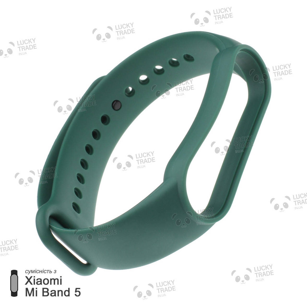 

Ремешок Xiaomi Mi Band 5 силиконовый однотонный браслет Light Темно-зеленый [2419]