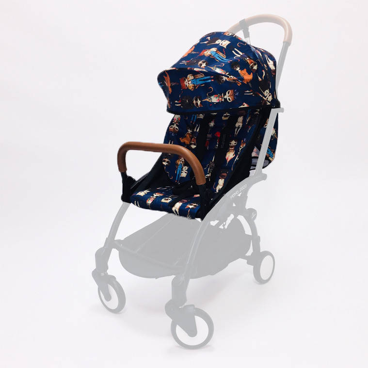 

Сменный текстиль для коляски yoya синие котики .йойа и их аналоги, Синий