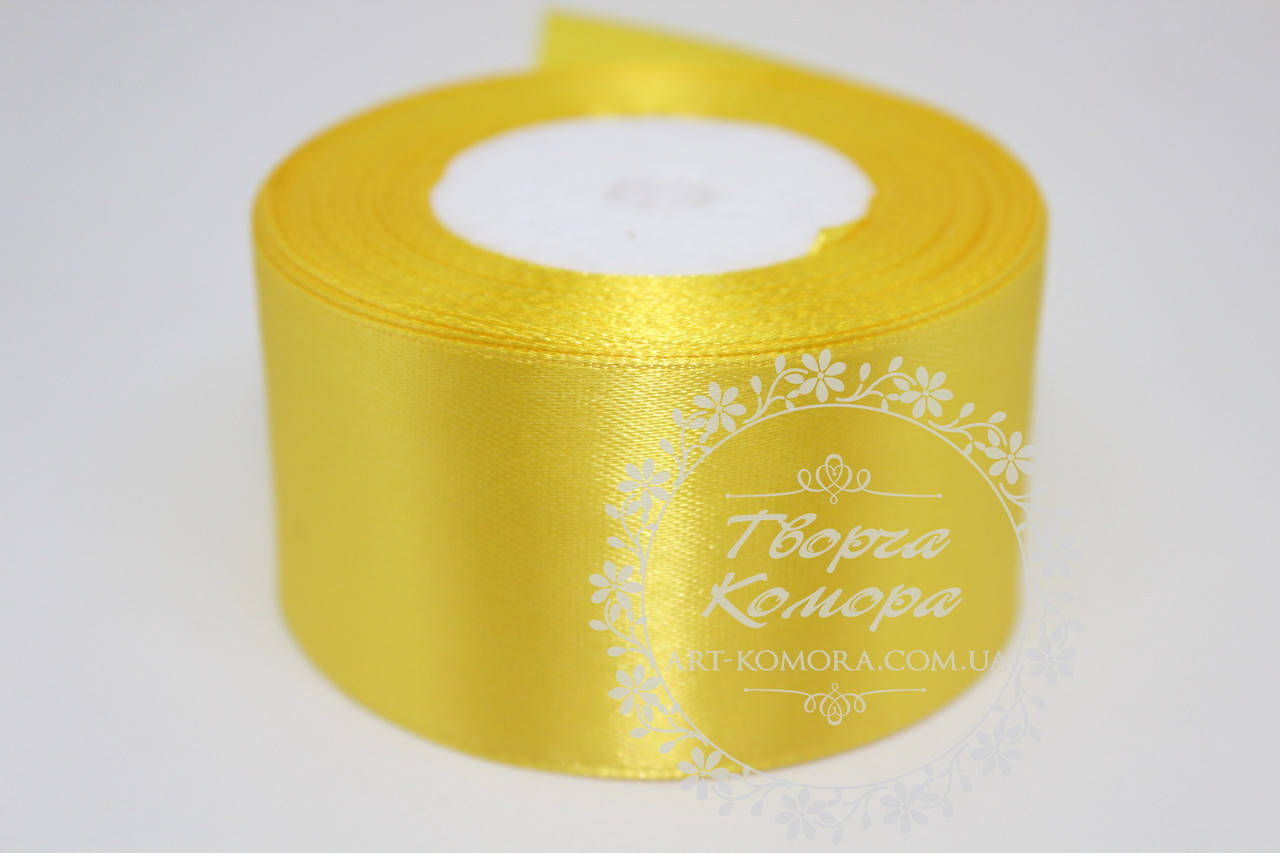 

Атласная лента 4 см, желтая №143