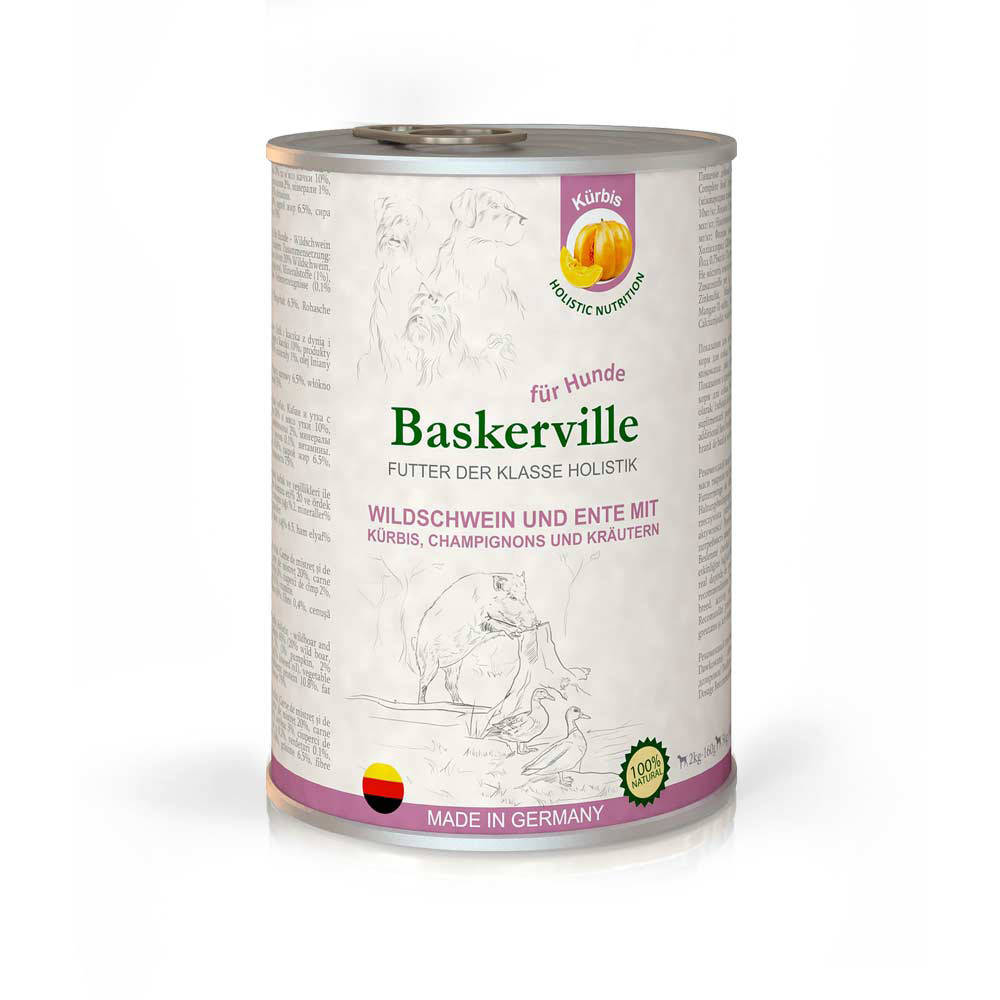 

Baskerville Holistic консервы для собак с мясом кабана, утки и тыквой (800 г)