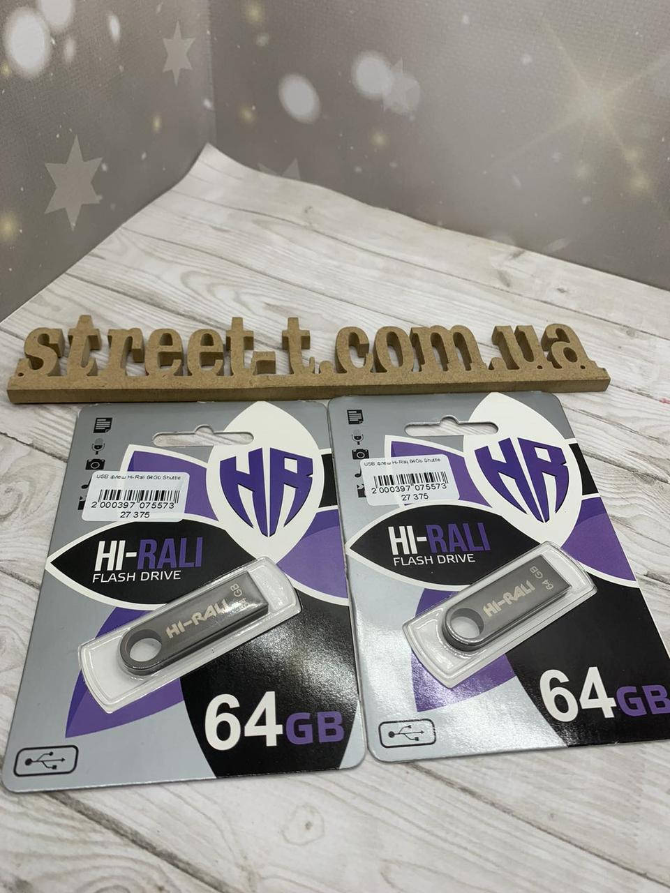 

Usb флешка 64 ГБ Hi-Rali ЮСБ для компютера 64gb, Черный