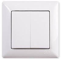 

Выключатель 2-клавишный белый Gunsan Visage