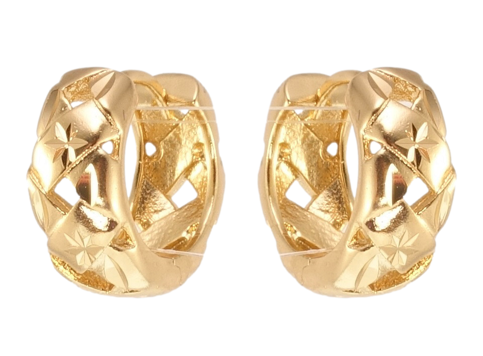 

Серьги Xuping Позолота 18K колечки "Косичка с узором звездочки"