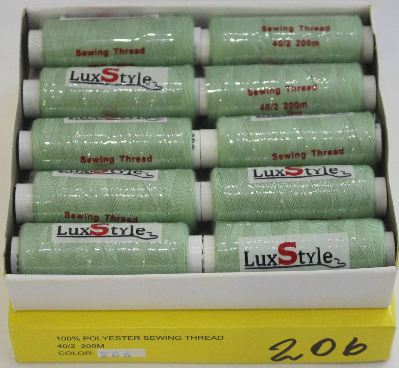 

Нитки швейные LuxStyle 40/2-200м (100% полиэстeр) №206, Разные цвета