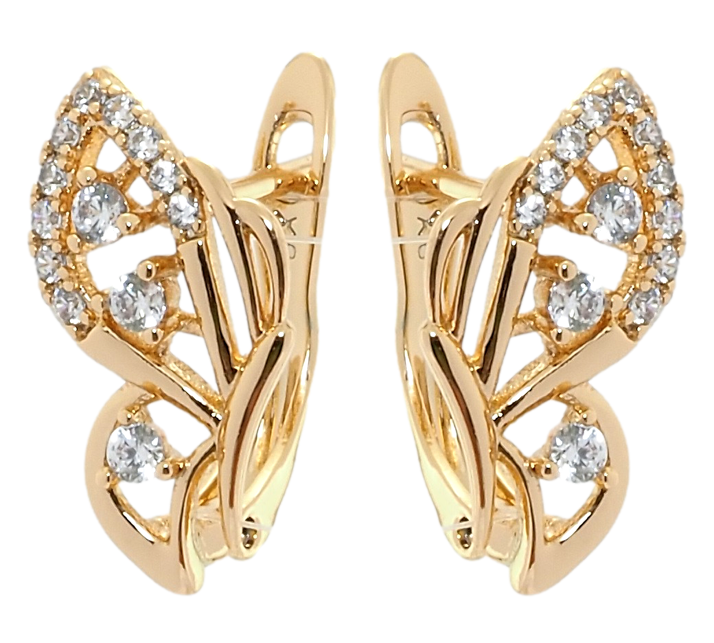 

Серьги Xuping Позолота 18K английский замок "Бабочки"