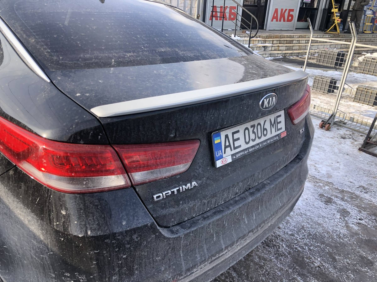 

Спойлер лип на багажник Kia Optima 2016- ABS пластик под покраску