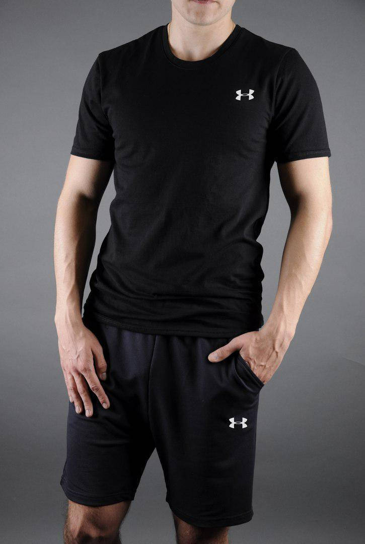 

Мужской комплект футболка + шорты Under Armour черного цвета, Черный