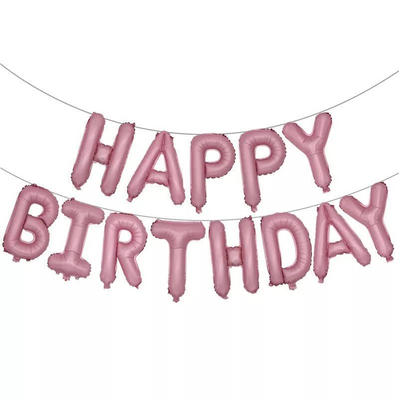 

Фольгированные буквы Happy Birthday КНР (38 см каждая буква) розовые, Розовое золото