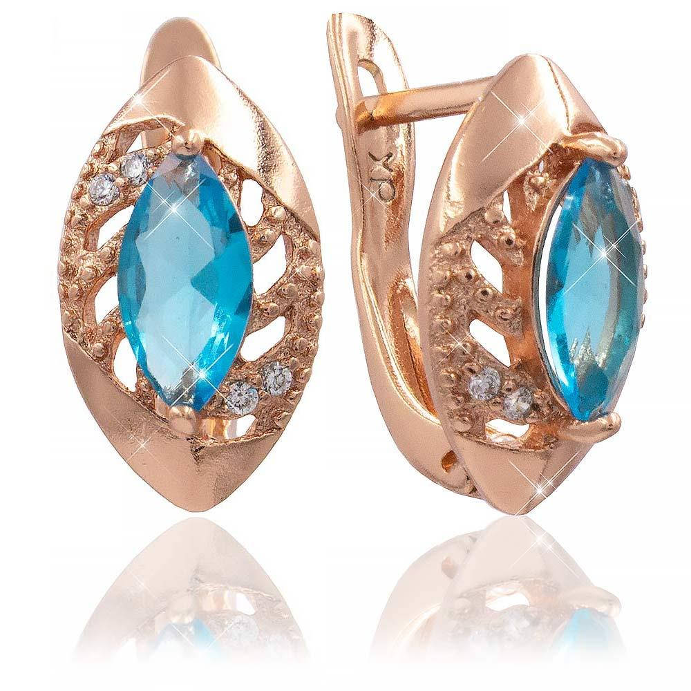 

Серьги позолота Узкий камень