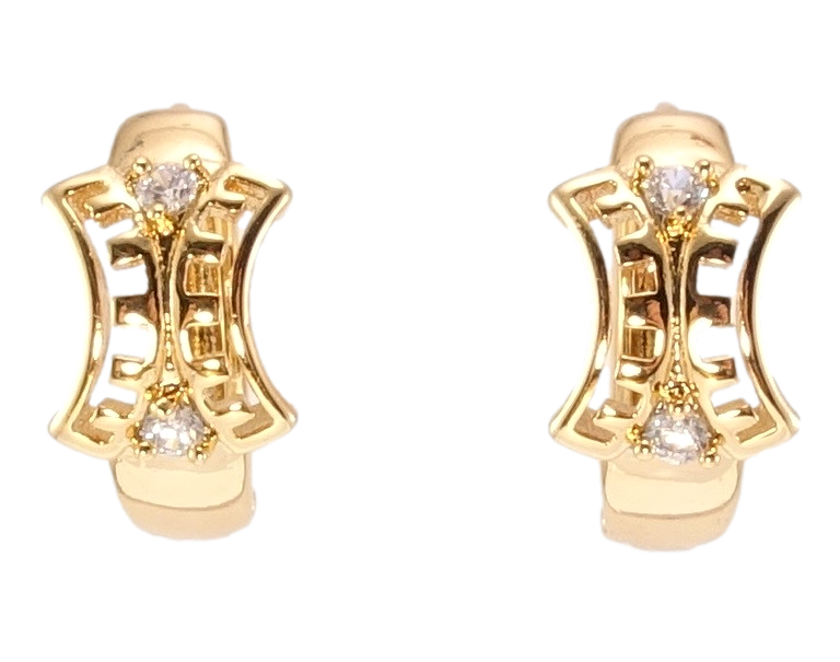 

Серьги Xuping Позолота 18K колечки "Замысловатый орнамент с цирконием"