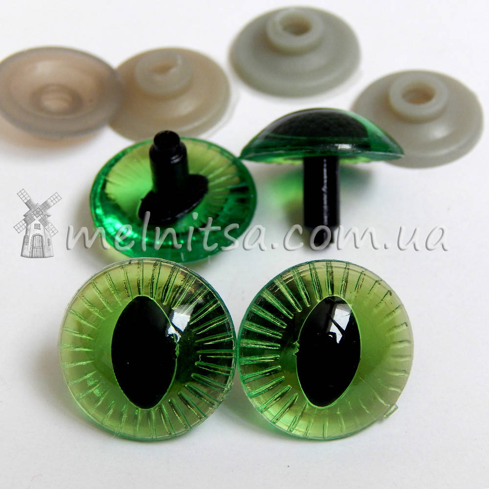 

Глазки для игрушек "кошачьи" 22 мм + крепление, зеленый (2 шт)
